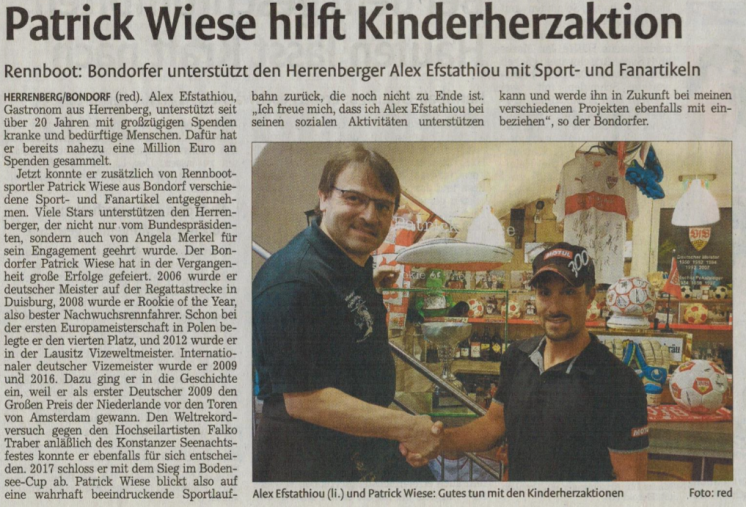 Artikel Kinderherzaktion Patrick Wiese